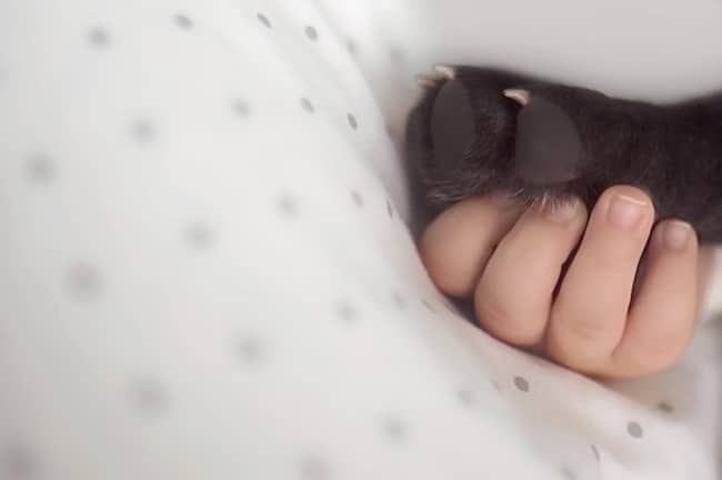 Ez a kisbaba a kiskutyával egy napon született