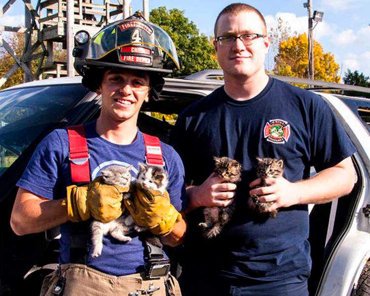 18 kép tűzoltókról akik állatok életét mentik meg 16