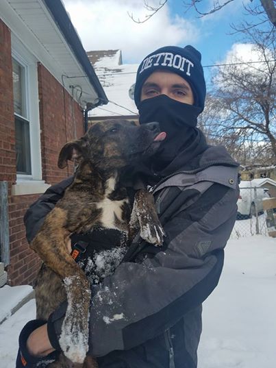A gazdi nem akarta a kutyát ezért kikötötte a hóviharban2